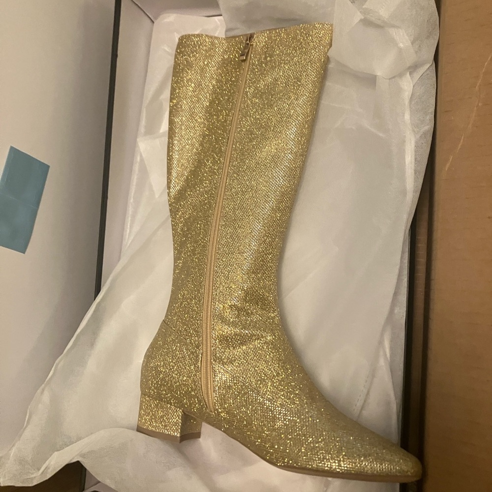 Gold Glitter Mod Boots